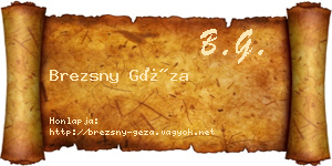 Brezsny Géza névjegykártya