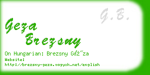 geza brezsny business card